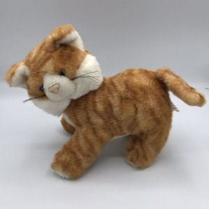 Joissu Plush Orange White Tabby Cat Kitty Stuffed Animal Blue Eyes Plastic Nose